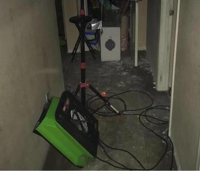 Water damage in hallway