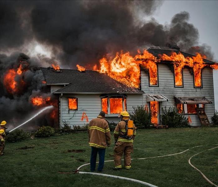 House damged by fire